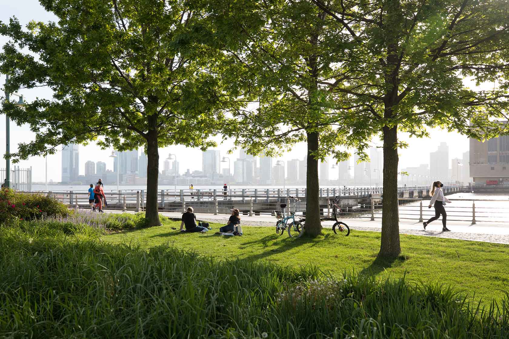 Trees shade Park visitors in Tribeca
