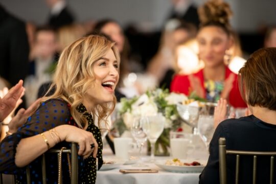 Jenna Bush Hager laughs at a joke at the committee luncheon at Hudson River Park