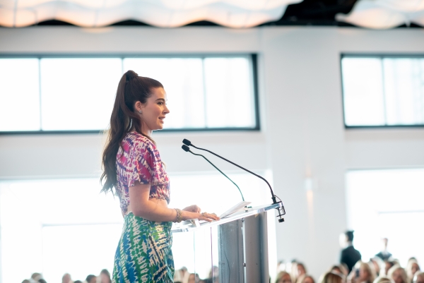 Jenny Mollen Biggs speaks at the Luncheon at Hudson River Park