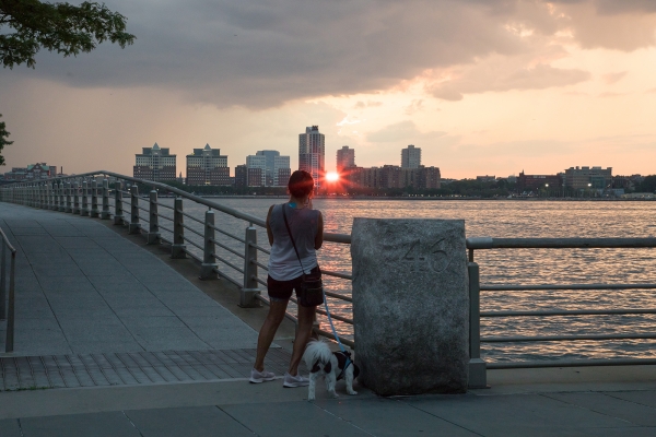 Sunset on the piers in Hudson River Park