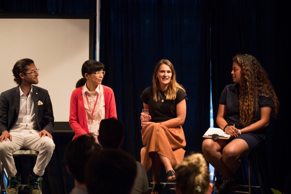 A panel discussing plastics and how to help prevent pollution in the waters