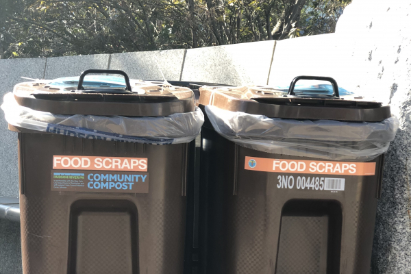 Brown compost bins to throw food scraps