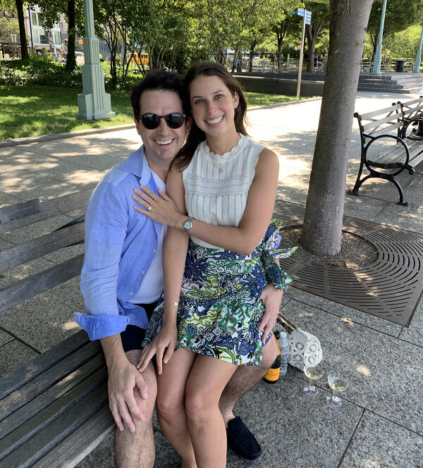 The happy couple after the proposal
