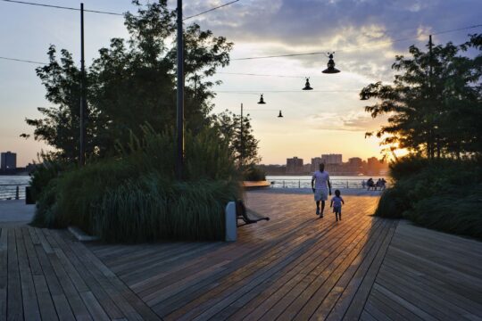 Pier 62 deck at sunset
