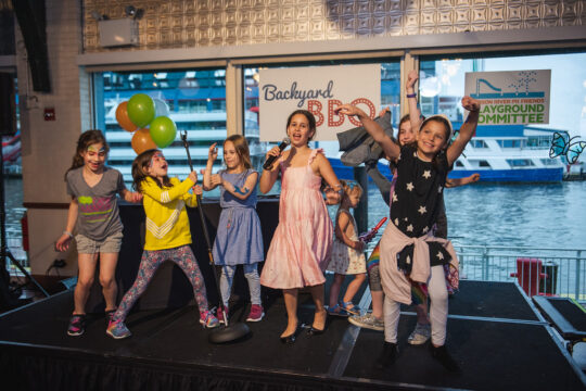 Kids sing and dance at the bbq