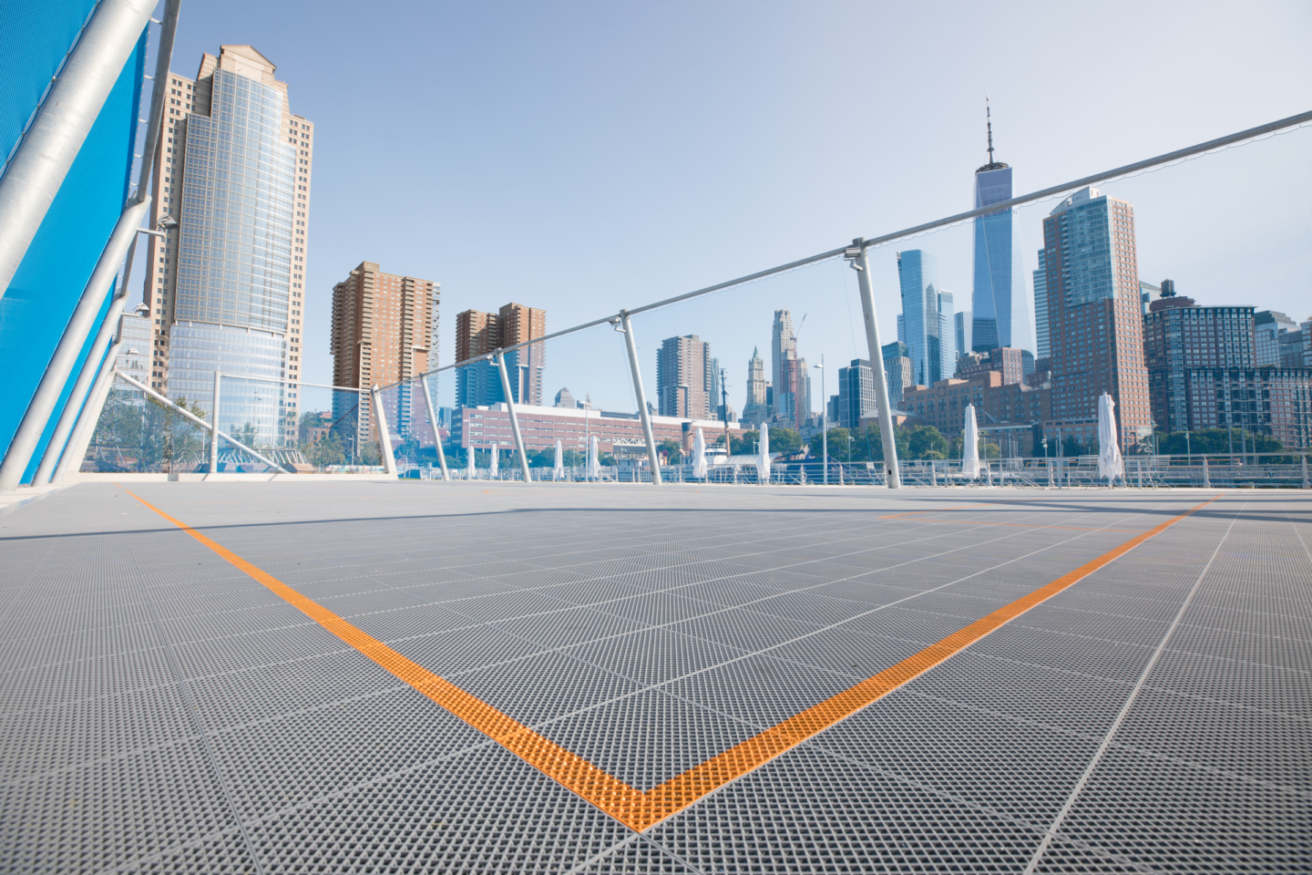 Netted sports field at Pier 26