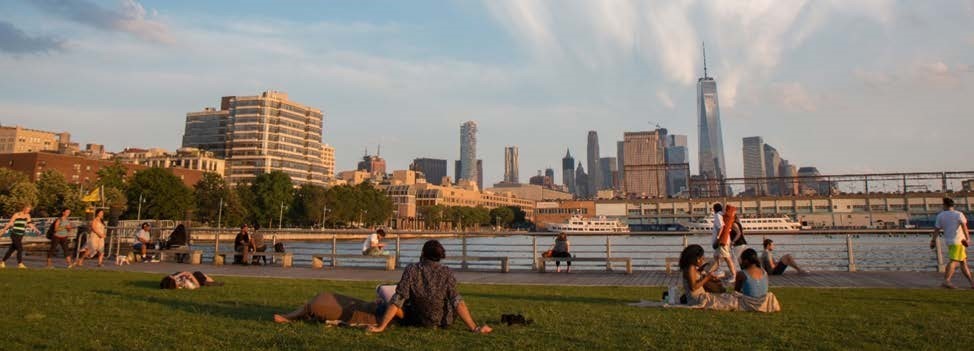 View of the waterfront at Hudson River Park