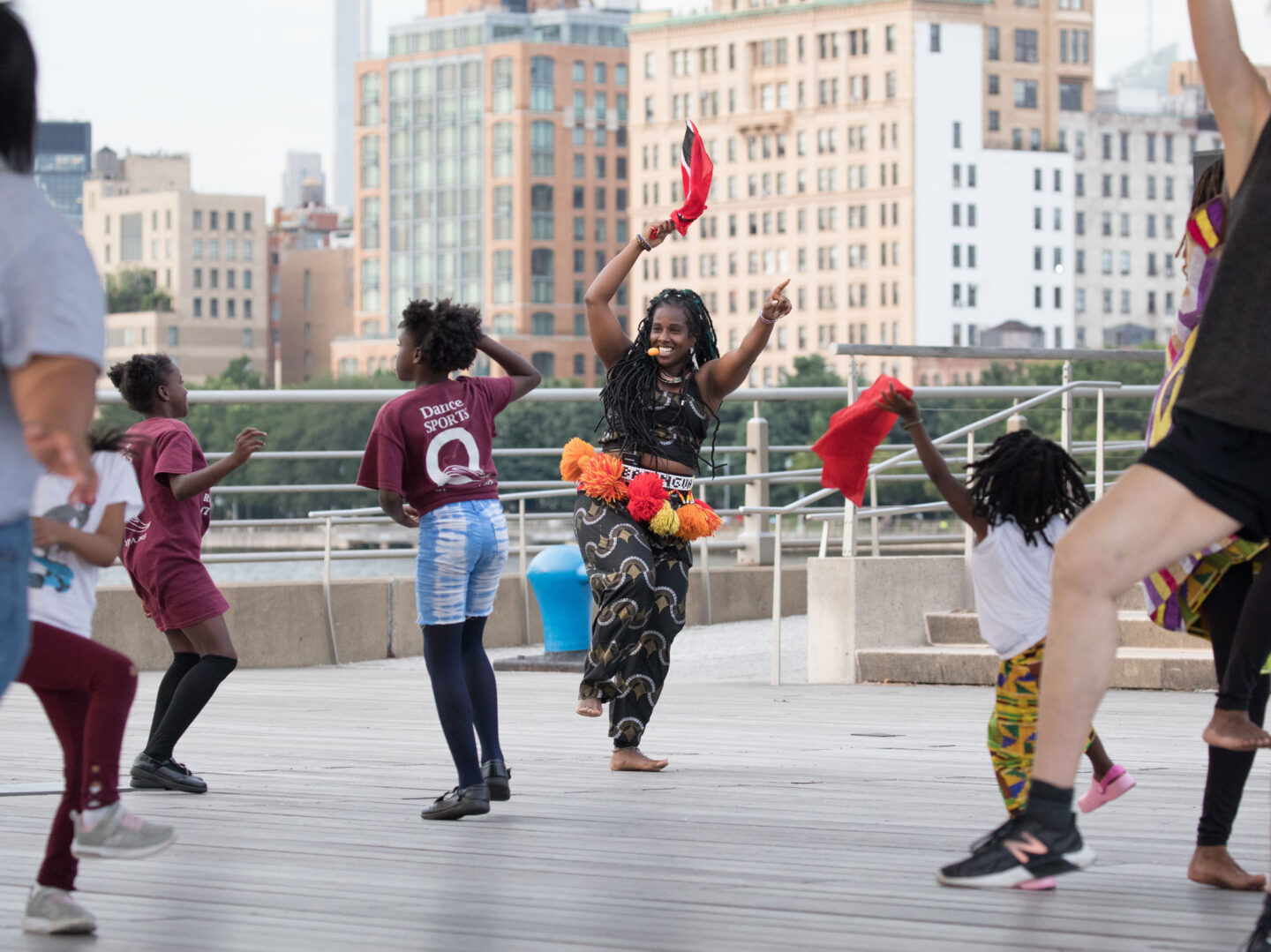 Batingua Arts dance lesson and performance at Pier 45 in Hudson River Park