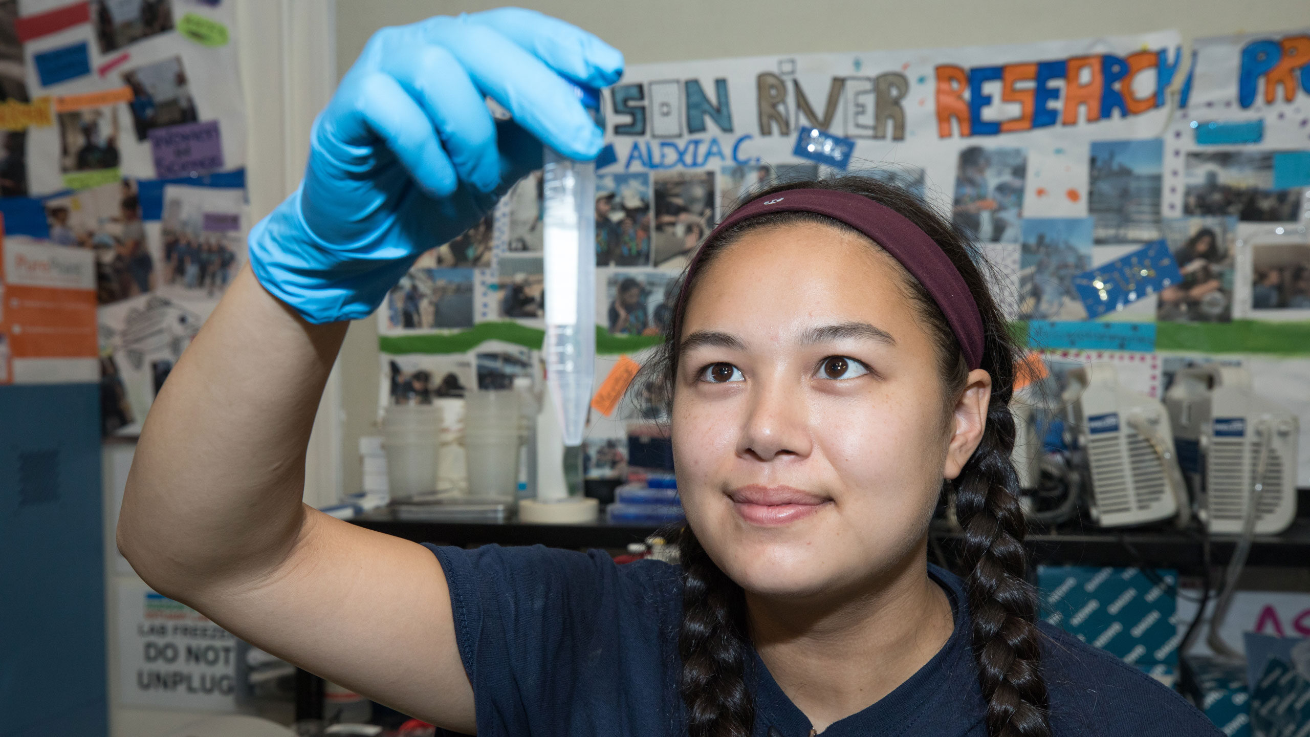 Scientists collect and test samples of environmental DNA to study Hudson River Park local fish dynamics.