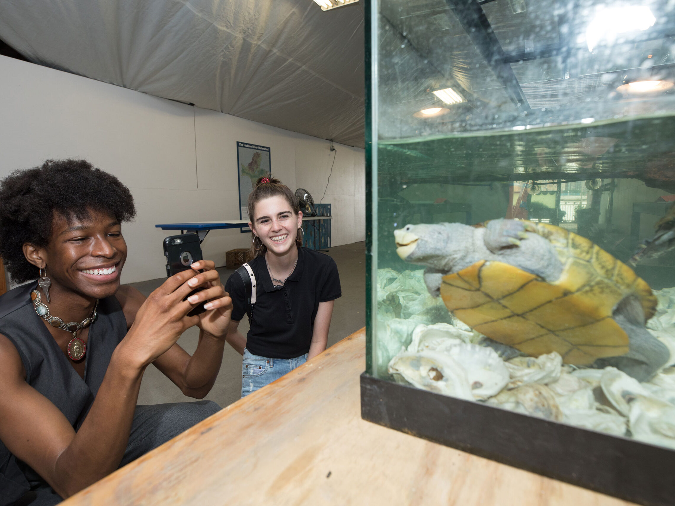 Wetlab tour at Pier 40 with Hudson River Park River Project staff