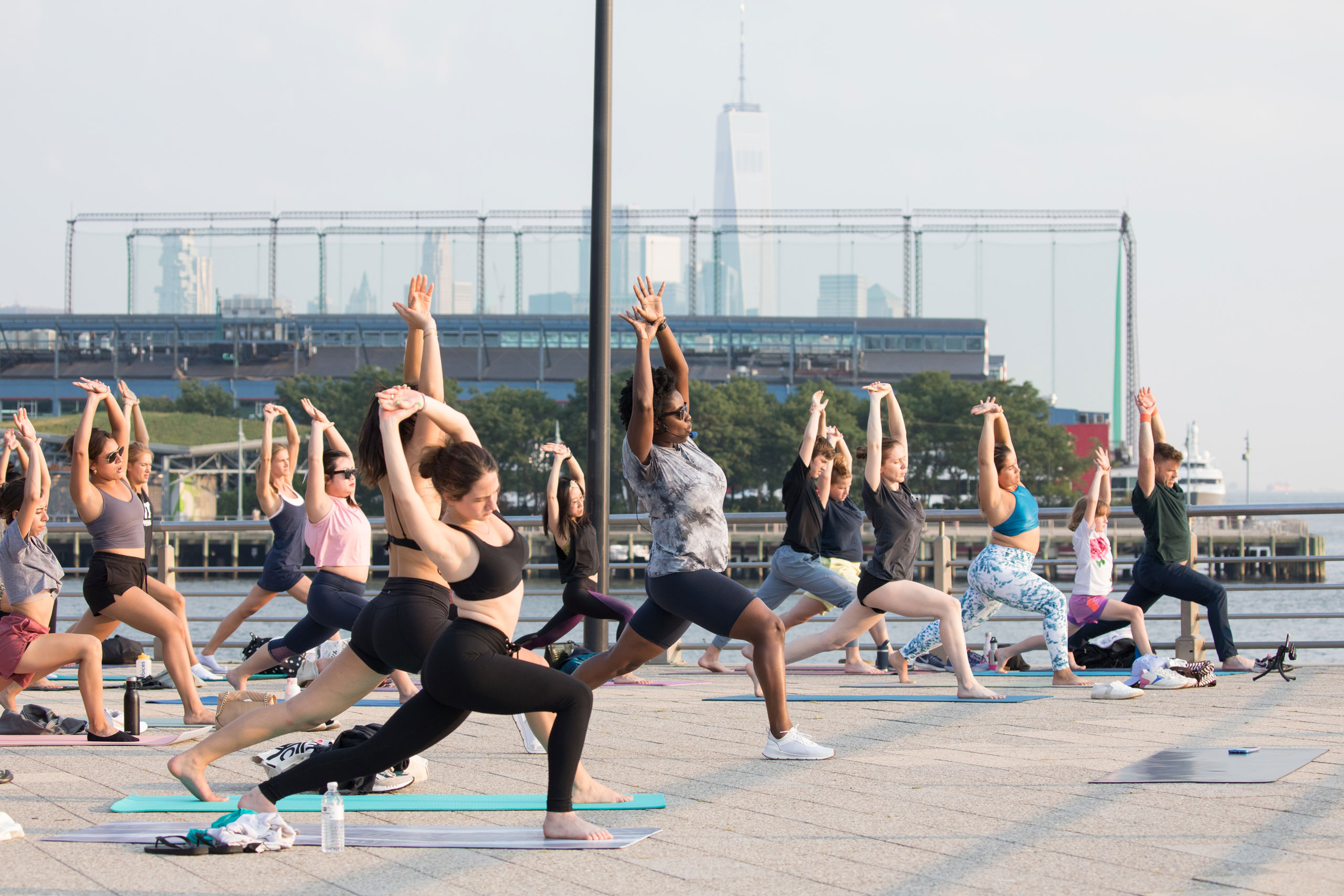 Yoga led by lululemon at Hudson River Parks Pier 64