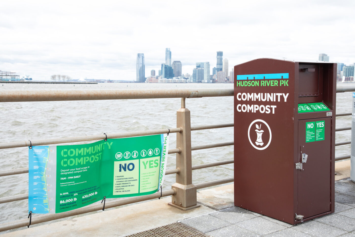 new compost bin and signage