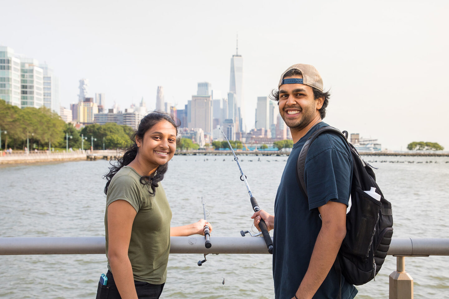 2 people fishing
