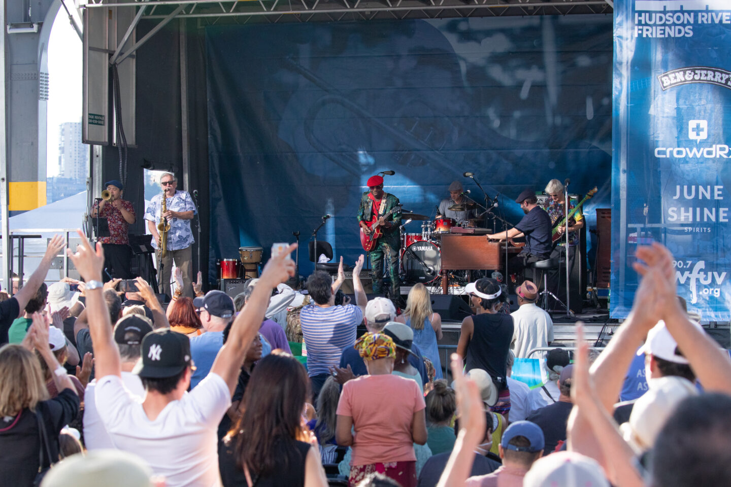 Blues BBQ stage and crowd