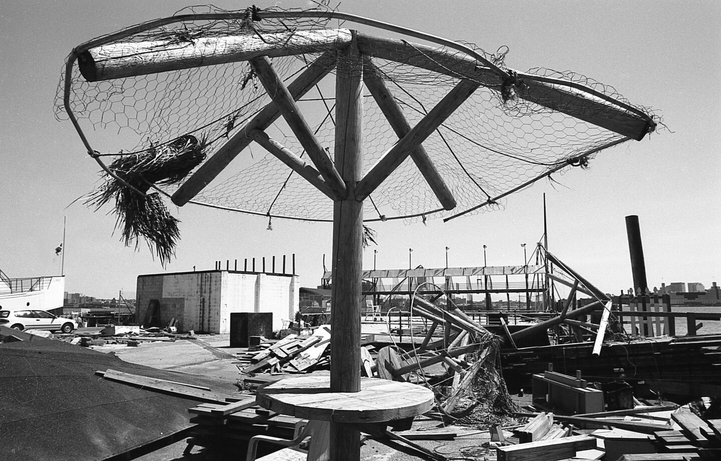 Debris from the former nightclub The Amazon Club, which was located on Pier 25.