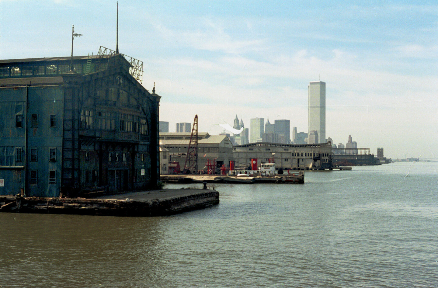 Hudson River Piers in the 1980s, looking south from Pier 54
