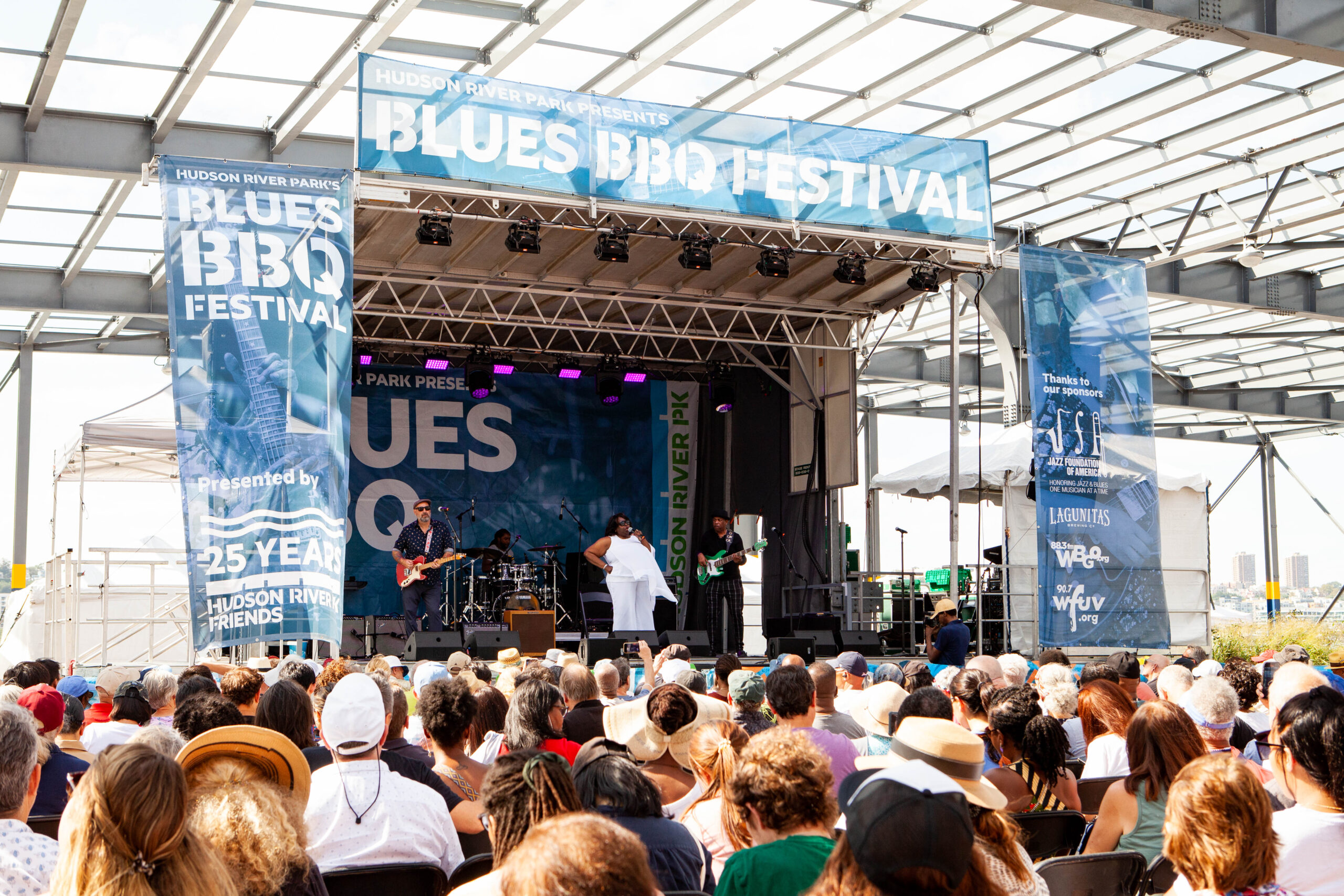 Diunna Greenleaf performing on stage at the Blues BBQ Festival